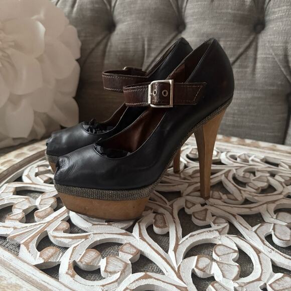 Marni MaryJane Peep Toe Heels Shoes Women’s 8 - Picture 4 of 9